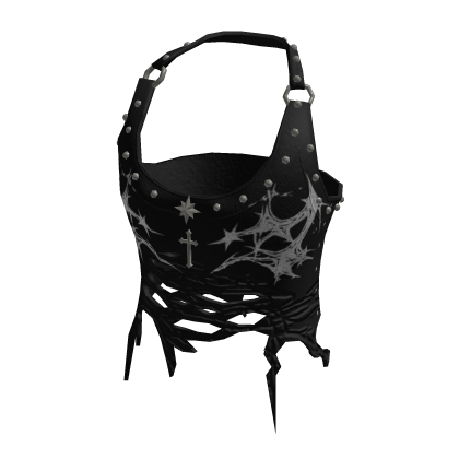 Ruched Halter Top with Starbursts (Black)