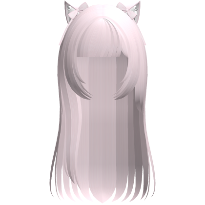 neko cat cute long hair in pink