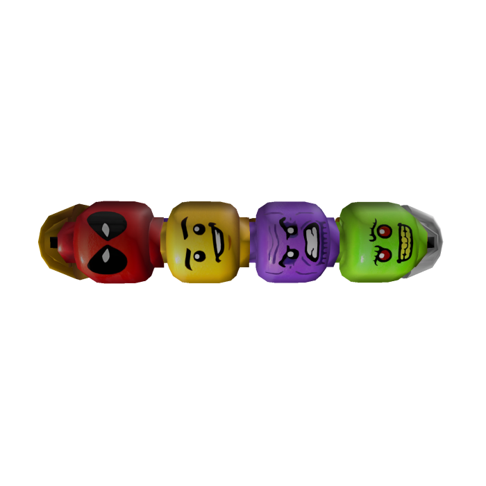 [R6 blocky] brick mini figure head bracelet -right