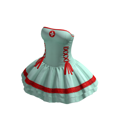 Mint Nurse Ruffle Dress Halloween Uniform Costume