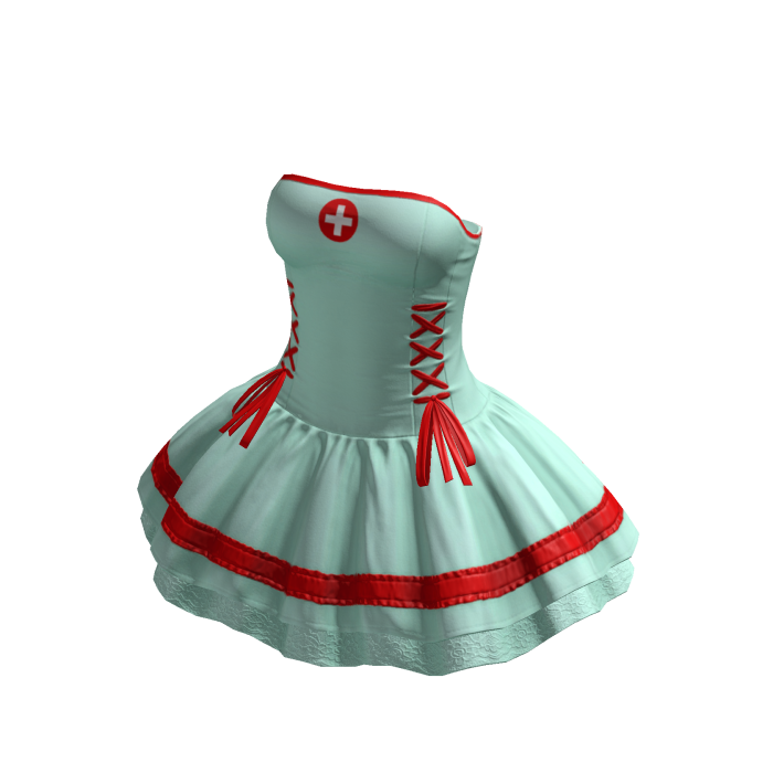 Mint Nurse Ruffle Dress Halloween Uniform Costume