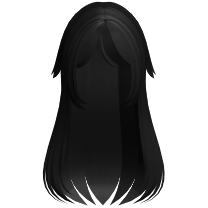 ♡ cute long wispy saya anime hair in black Roblox item