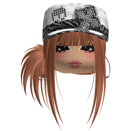 Gyaru Side Bun Hair w/ Zebra Cap & Earrings