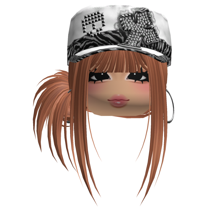 Gyaru Side Bun Hair w/ Zebra Cap & Earrings