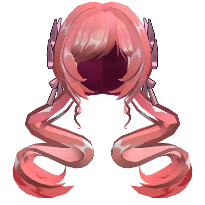 Anhiro Candy Swirl Twintails Hair - Pink Salmon | Roblox Item