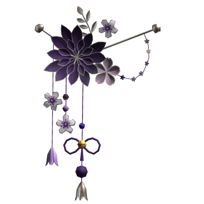 Purple & Silver Lotus Japanese Flower Hairclip