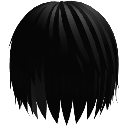 black long messy moe vkei hair