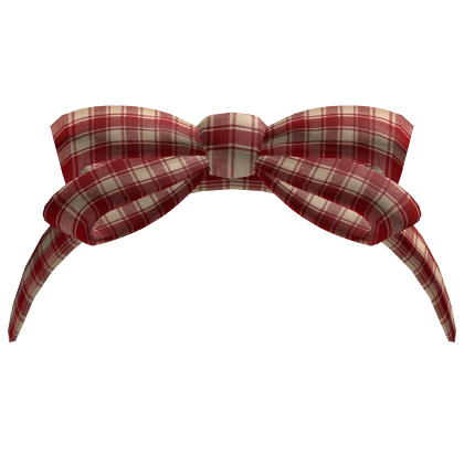cute igari headband bow - red plaid