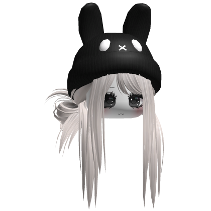 Moe Messy Girl Hair W/ Bunny Hat  Silver