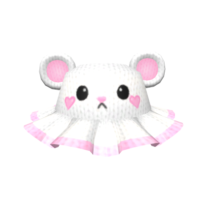 Knitted Bear Bucket Hat Pink Roblox item