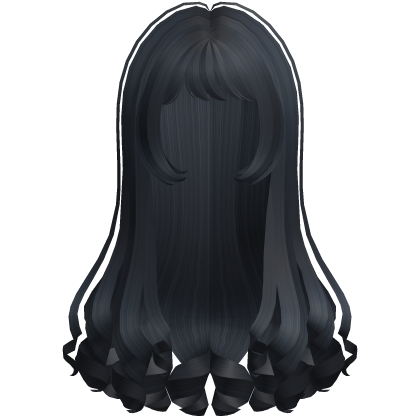 🖤 pretty emo dolly long curly hair dark teal Roblox item
