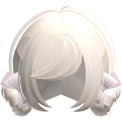♡⸝⸝baby doll low messy buns w/ pink bows in blonde