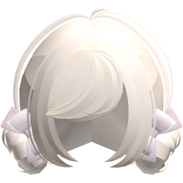 ♡⸝⸝baby doll low messy buns w/ pink bows in blonde