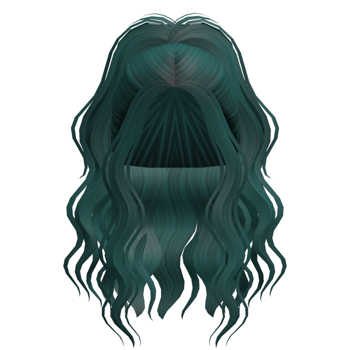 Cute Popular Girl Wavy Ponytail (Teal)