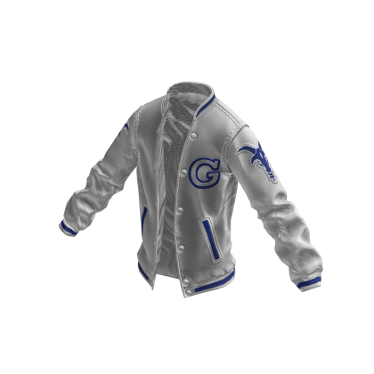 College Jacket | White Blue