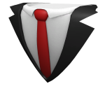 Black Suit with Red Tie