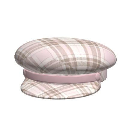 Cute Blush Pink Neapolitan Plaid Beret Hat