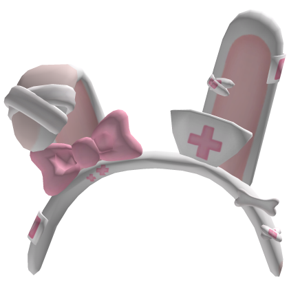 Kawaii nurse bunny pink headband 🎀 Roblox item