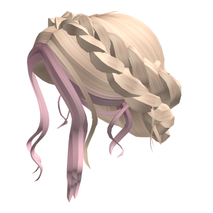 Flowy Messy Braided Mermaid Hair Blonde & Pink Roblox item