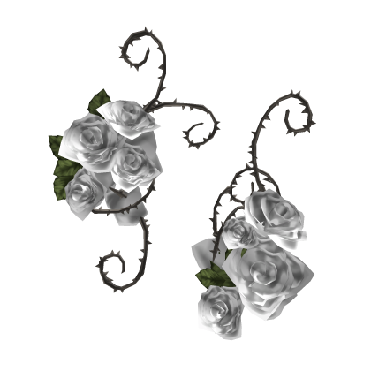 Gothic Floral Thorned Roses Vine Backdrop (White)