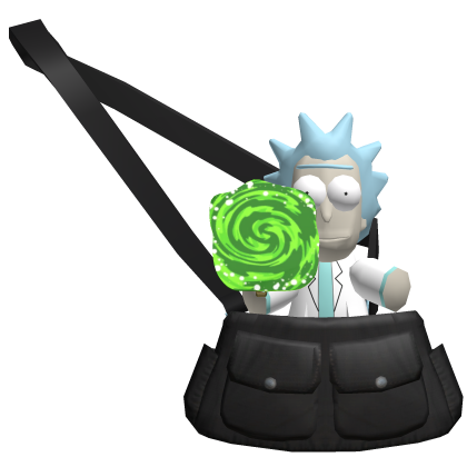 rick with portal gun in bag rick and morty Roblox item