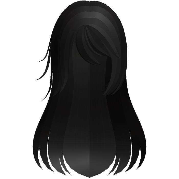 black cute protagonist side swept long hair