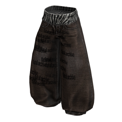 Brown Baggy Skater Zebra Denim