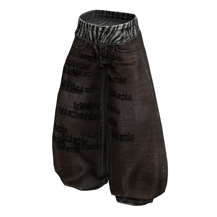 Brown Baggy Skater Zebra Denim