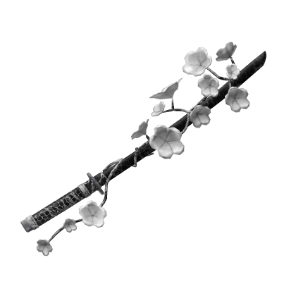 black and white flower katana