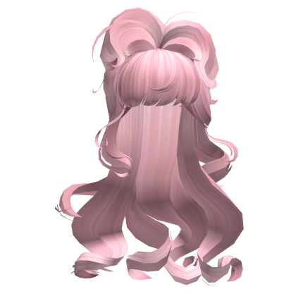 Royal Curly Updo w/ Bangs (Pink) Roblox item