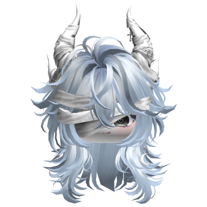 Horned Anime Demon Wolfcut (Sky Blue)