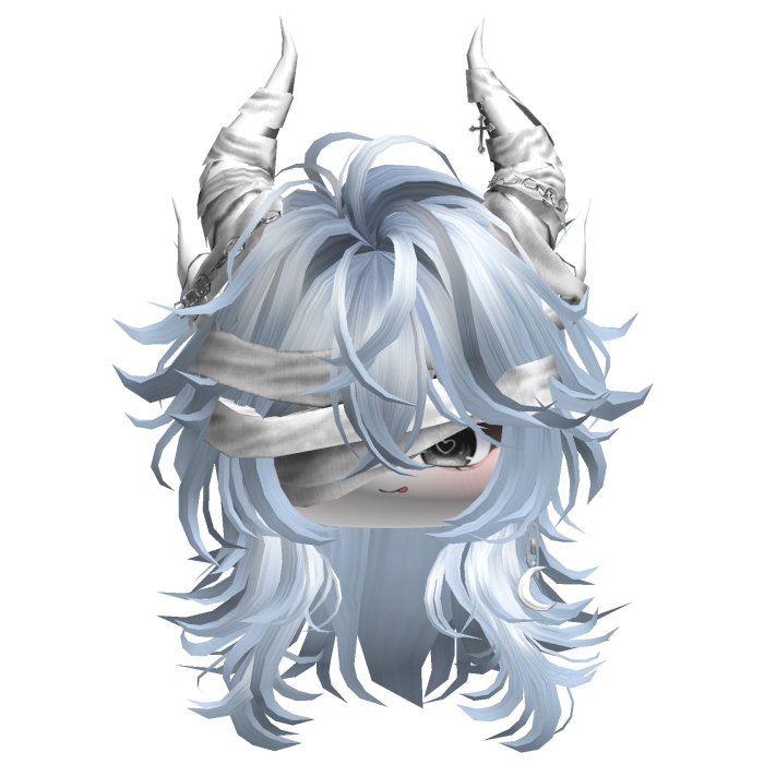 Horned Anime Demon Wolfcut (Sky Blue)