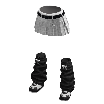 Christmas plaid skirt [white]
