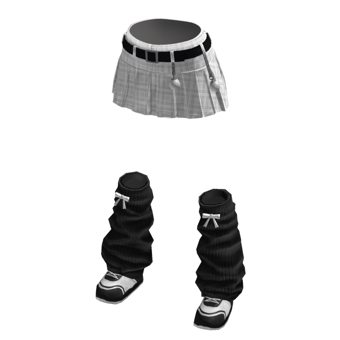 Christmas plaid skirt [white]