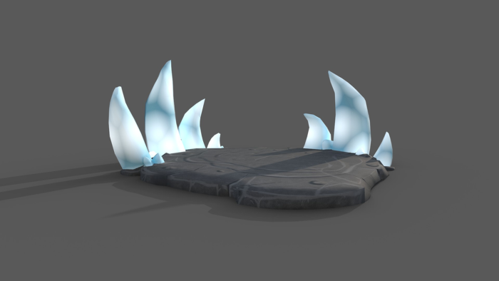 Stylized Ice Rock Platform-Game Ready Crystal Prop preview 4