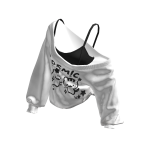 Cozy Baggy Kitty Sweater (White&Black)