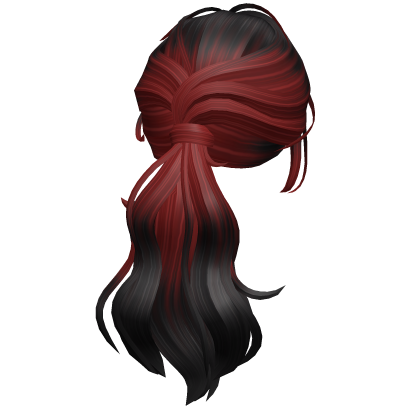 Wavy Layered Ponytail Hair(Red&Black) Roblox item