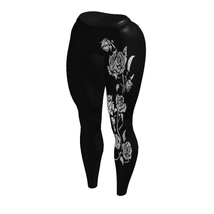 Black Roses Yoga Pants