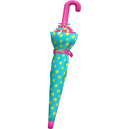 ♡ harajuku teal & yellow polka dot waist umbrella