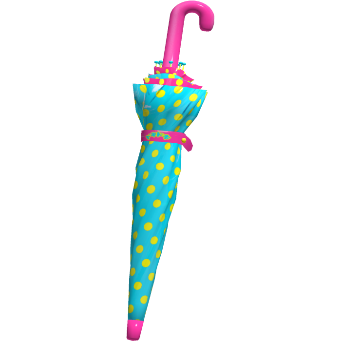 ♡ harajuku teal & yellow polka dot waist umbrella