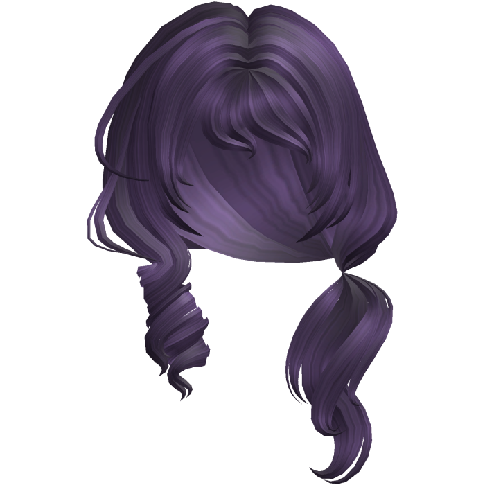 Soft Swirly Curled Side Ponytail (Purple)