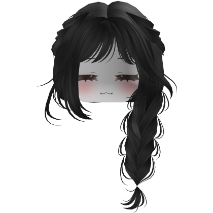 Cute Y2K emo hair adorable braids curls (Black) Roblox item