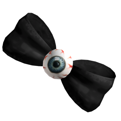 Halloween Eyeball Bow Spooky Latex Creepy Black