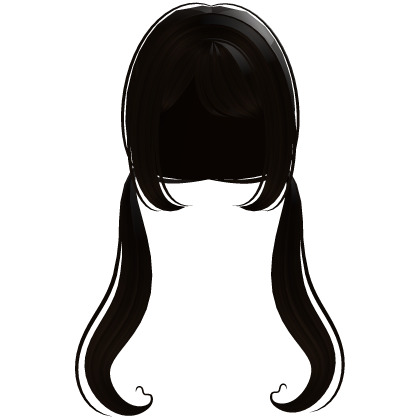 cute pigtail w hearts | dark brown