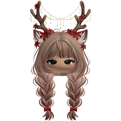 Ethereal Christmas Fairy Fawn Braids w/ Antlers