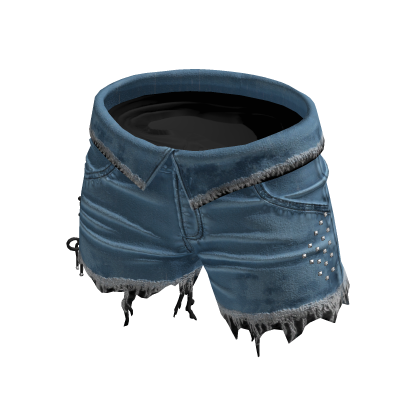 Blue Grunge Emo Denim Torn Shorts