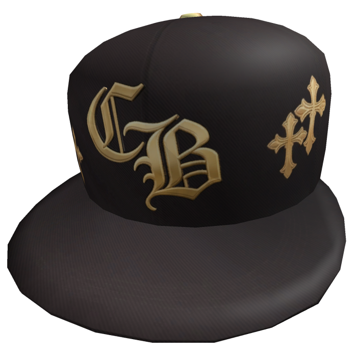 Black & Gold Chrome Gangster Tilted Hat