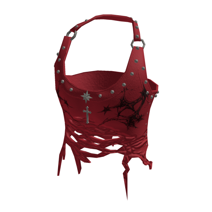 Ruched Halter Top with Starbursts (Red)