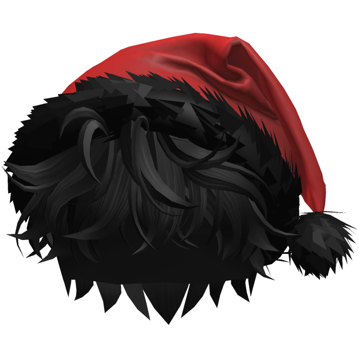 Black Hair Santa Hat