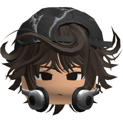 Grunge Moe Brown Wavy Hair /w Hat